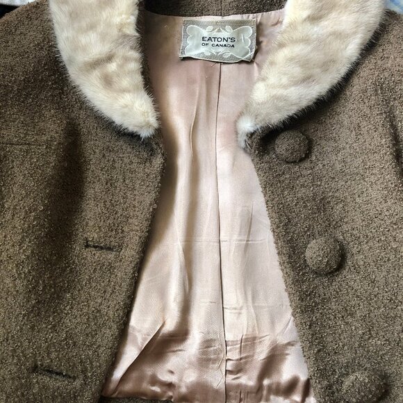 Vintage 50s Eatons fur collar jacket blazer, union made - Picture 15 of 16